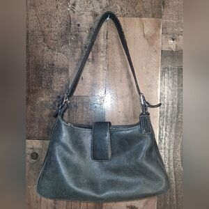 Vintage Coach 7789 Y2K Hamptons Mini Bag Black Leather